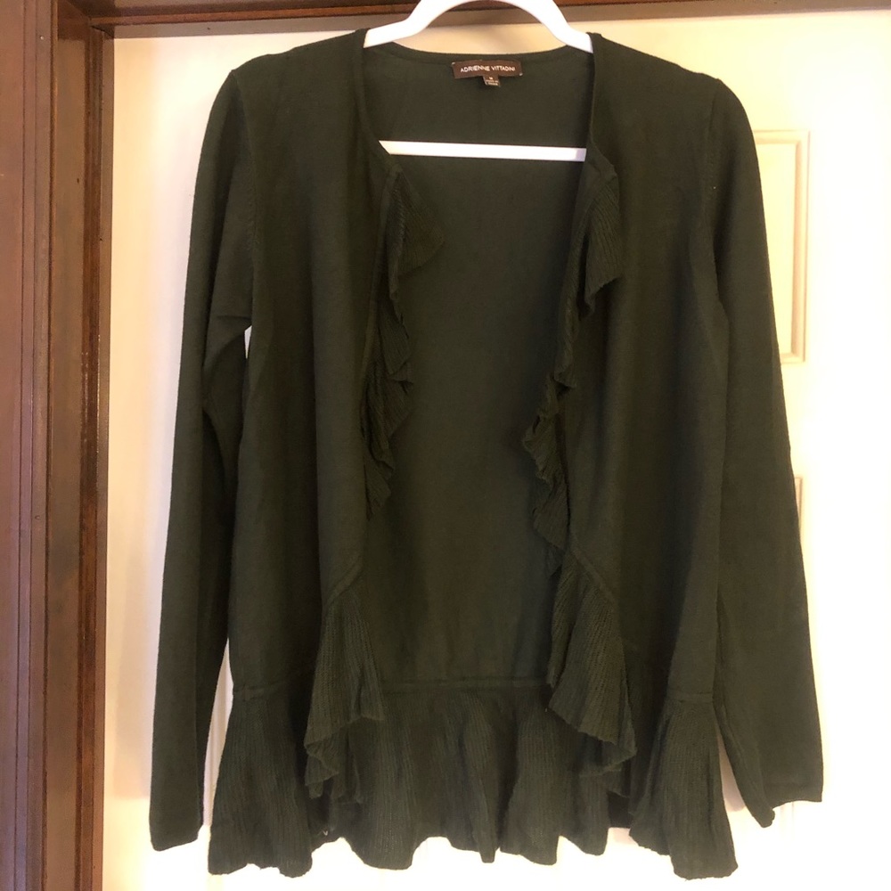 Adrienne Vittadini green ruffle sweater